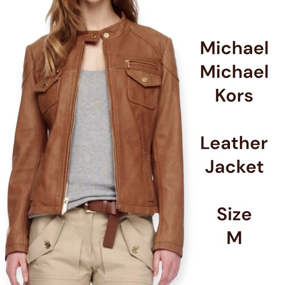 MICHAEL Michael Kors Jackets & Blazers - Michael Michael Kors brown leather jacket size M